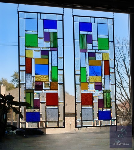 Stained glass window panels - window,